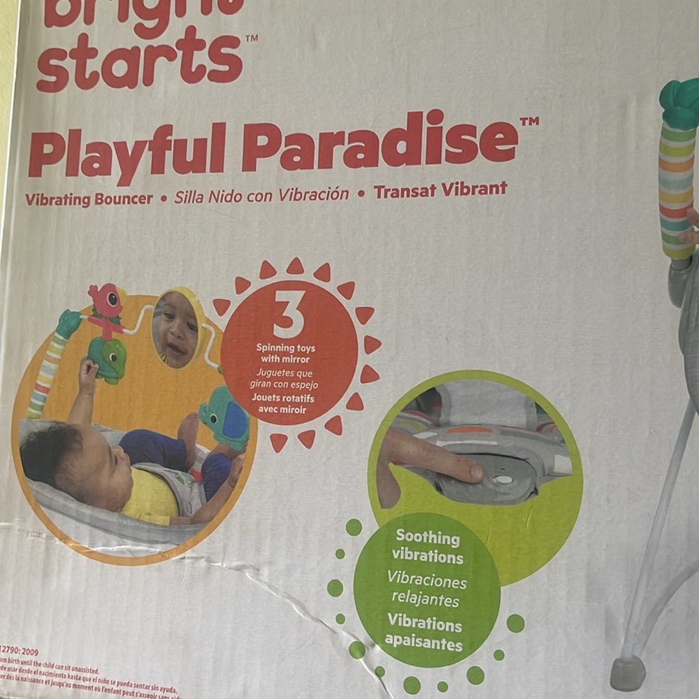 Bright Starts Playful Paradise Vibrating Bouncer - Multicolor - Picture 4 of 5